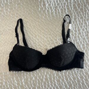 NWT PINK Victoria’s Secret Black Lace Balconette Bra 32B